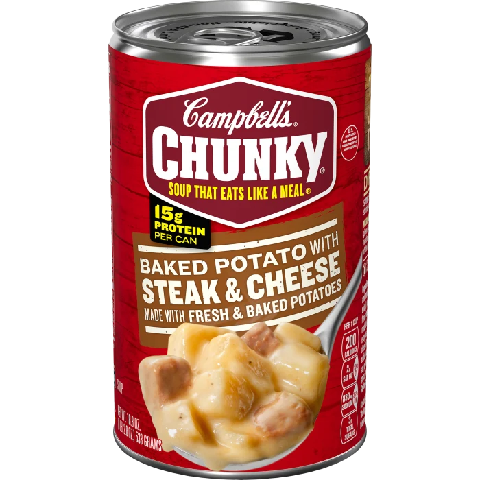 Sopa de papa al horno con carne de res y queso (Baked Potato with Steak and Cheese Soup)