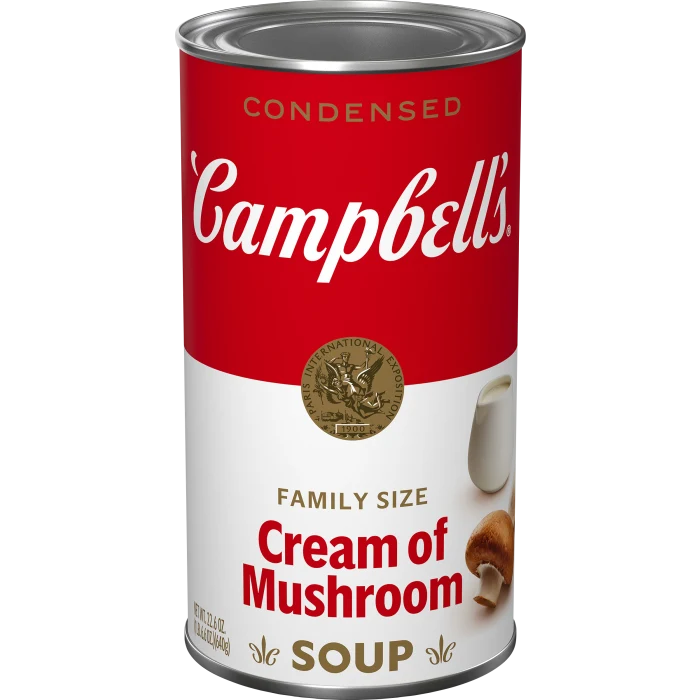 Sopa de crema de hongos (setas o champiñones) tamaño familiar (Family Size Cream of Mushroom Soup)
