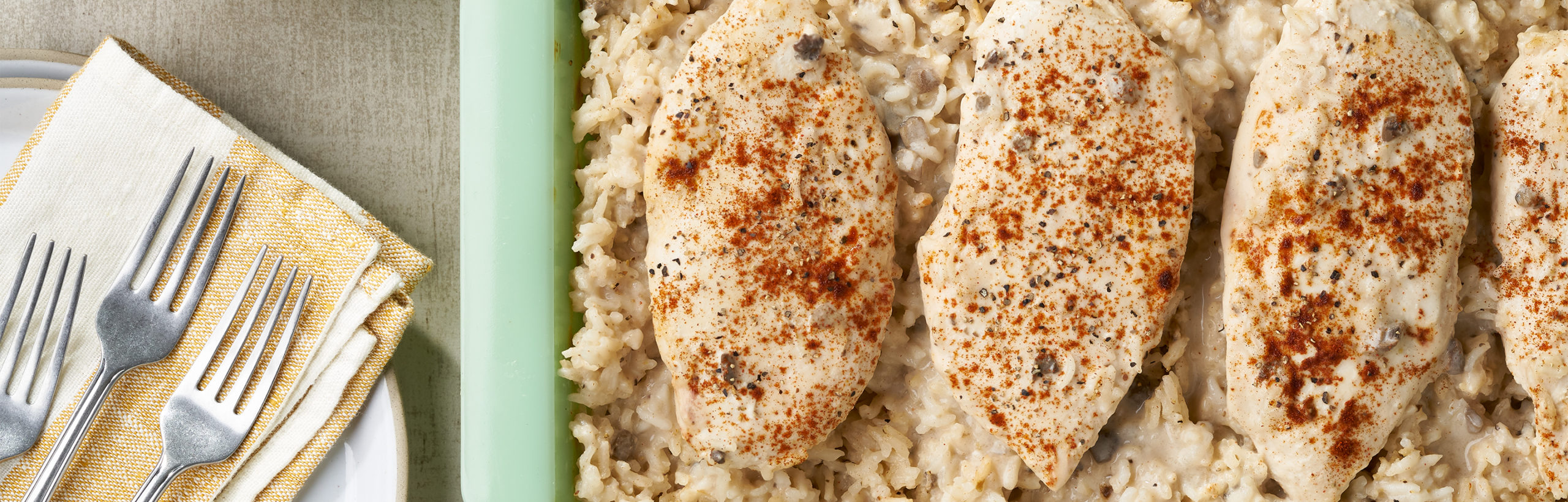One Dish Chicken & Rice Bake