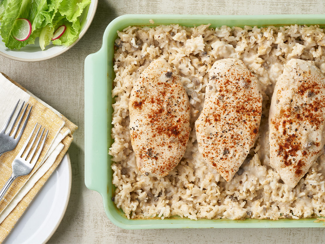 One Dish Chicken & Rice Bake