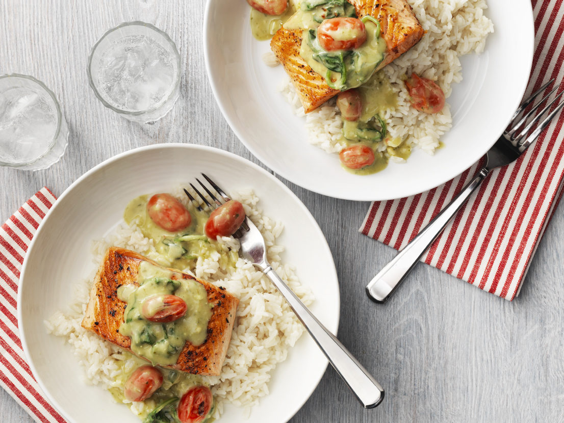 Small image of the prepared Salmon with Creamy Pesto Sauce recipe