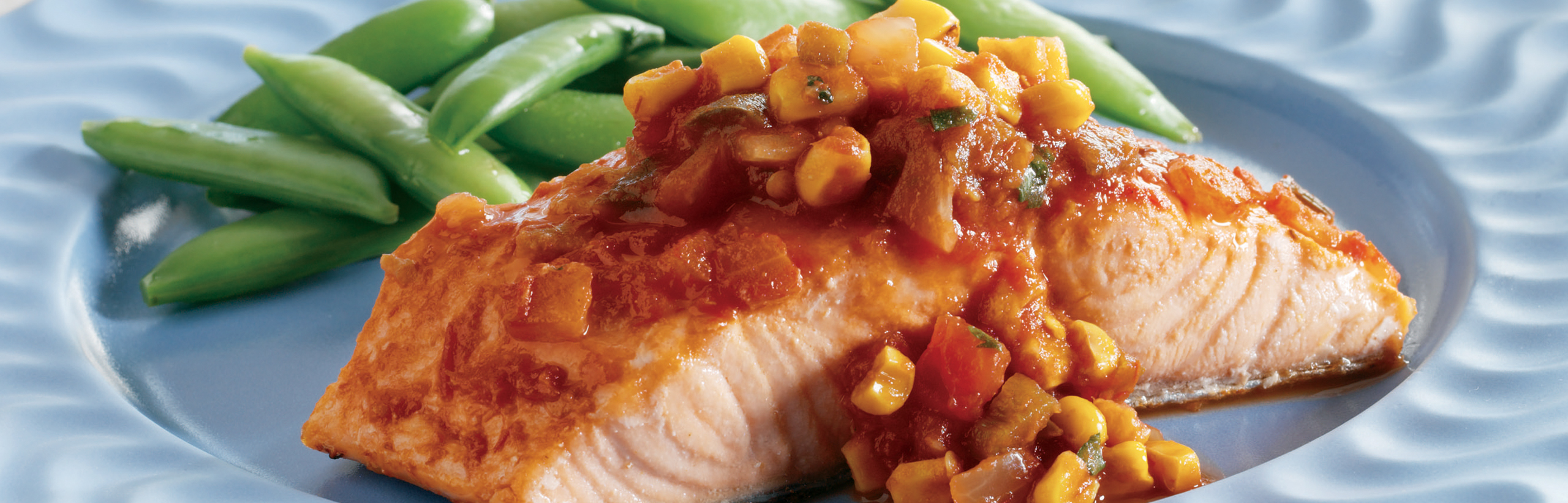 Image of prepared Pacific Coast Salmon with Pan-Roasted Corn Salsa recipe