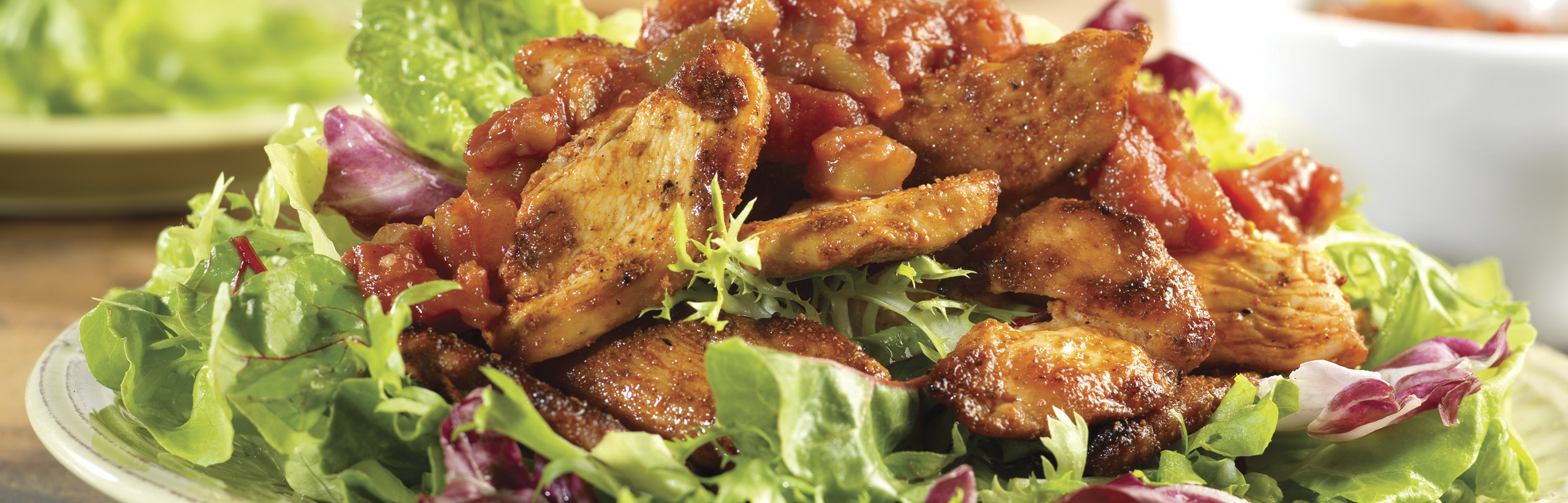 Image of prepared Southwest Salsa Chicken with Fresh Greens recipe