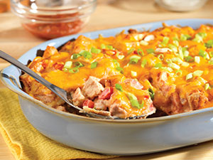 Image of prepared King Ranch Casserole recipe made with Pace® Picante Sauce