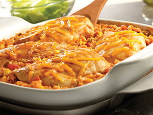 Image of prepared Tex-Mex Chicken & Rice Bake recipe