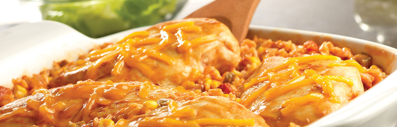 Image of prepared Tex-Mex Chicken & Rice Bake recipe
