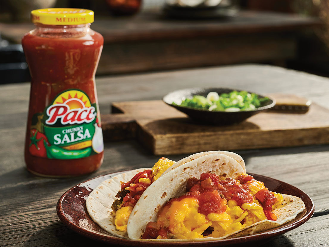 Image of prepared Breakfast Tacos made with Pace® Mild Chunky Salsa