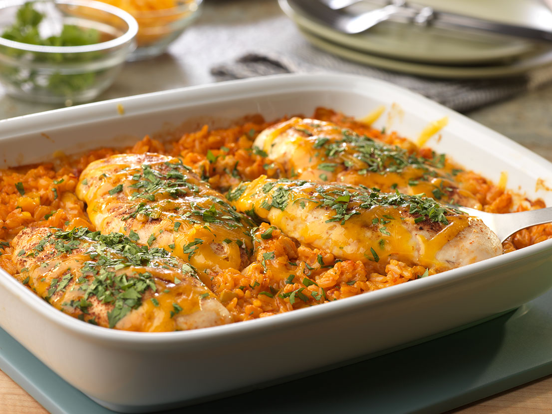 Cheesy Salsa Baked Chicken and Rice | Pace® Sauces