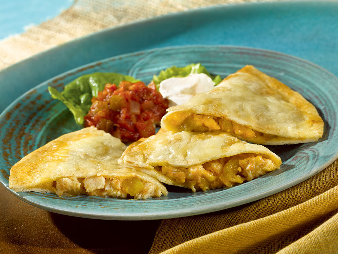 Image of prepared Monterey Jack Chicken Quesadillas