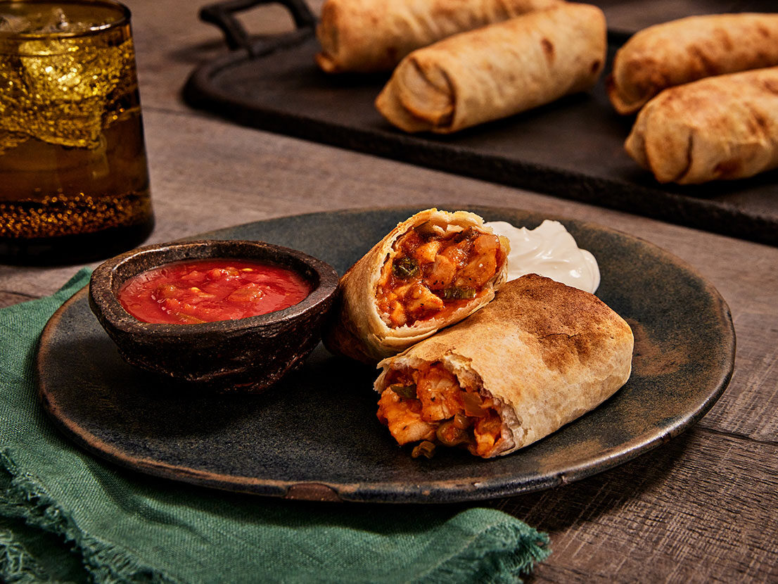Image of prepared Oven-Fried Chicken Chimichangas