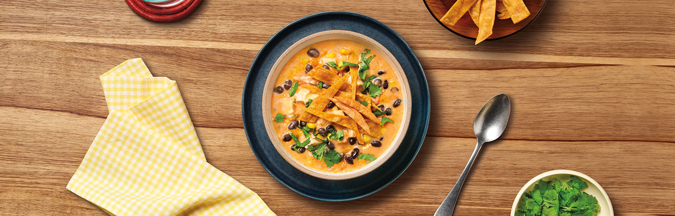 Image of prepared Slow Cooker Chicken Tortilla Soup