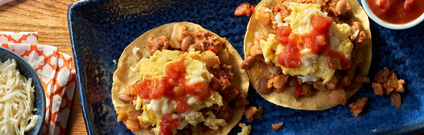 Spicy Sausage and Bean Tostadas