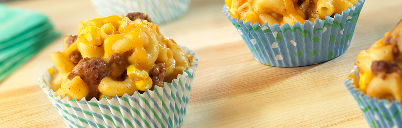Image of prepared Mini Taco Mac & Cheese Cups