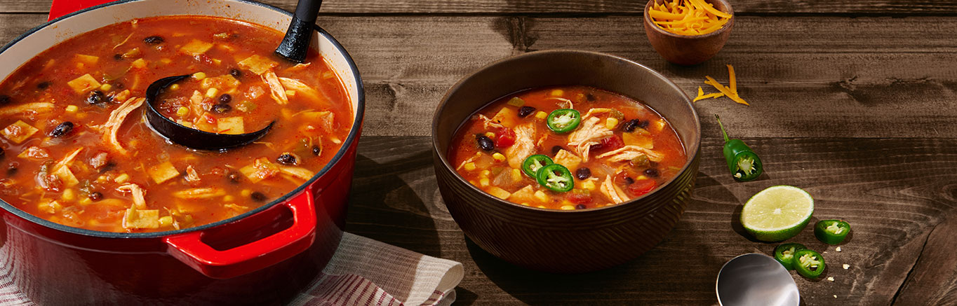 Image of prepared Chicken Enchilada Soup