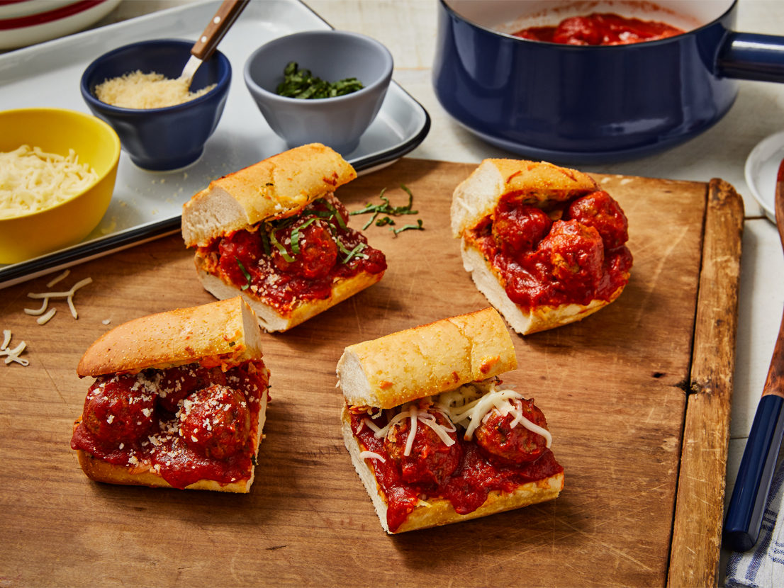 Smaller image of prepared Mozzarella meatball sandwiches recipe