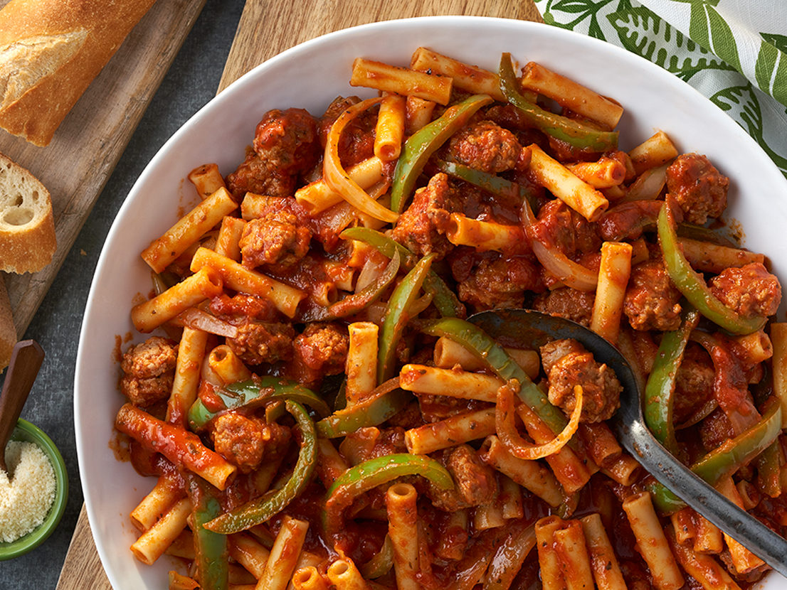 Smaller image of prepared Italian Sausage & Peppers with Penne recipe