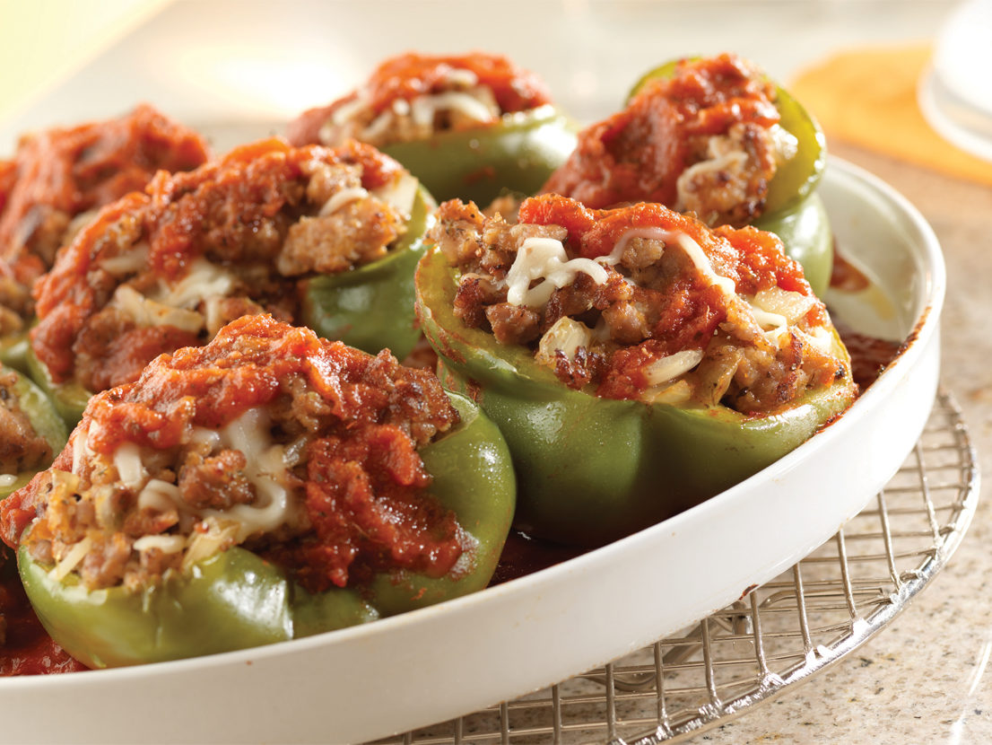 Smaller image of prepared Sausage-Stuffed Green Peppers recipe