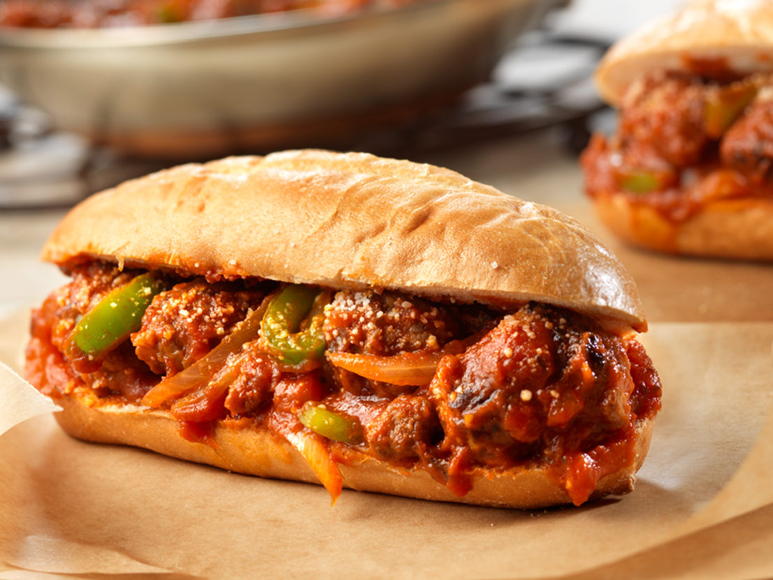 Smaller image of prepared Spicy Sausage and Peppers Sandwiches recipe