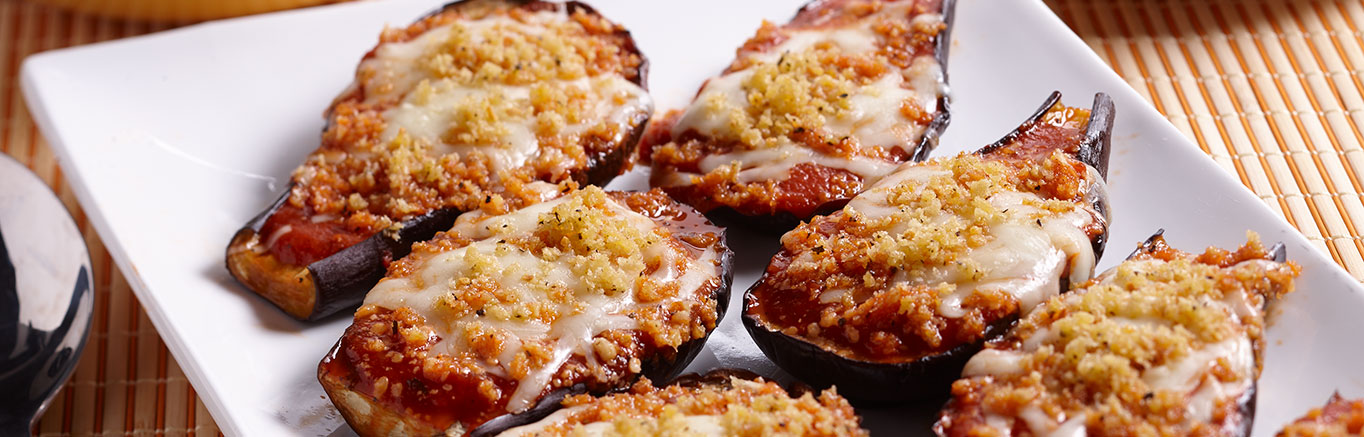 Image of prepared Baked Italian Eggplant Parmesan made with Prego® sauce