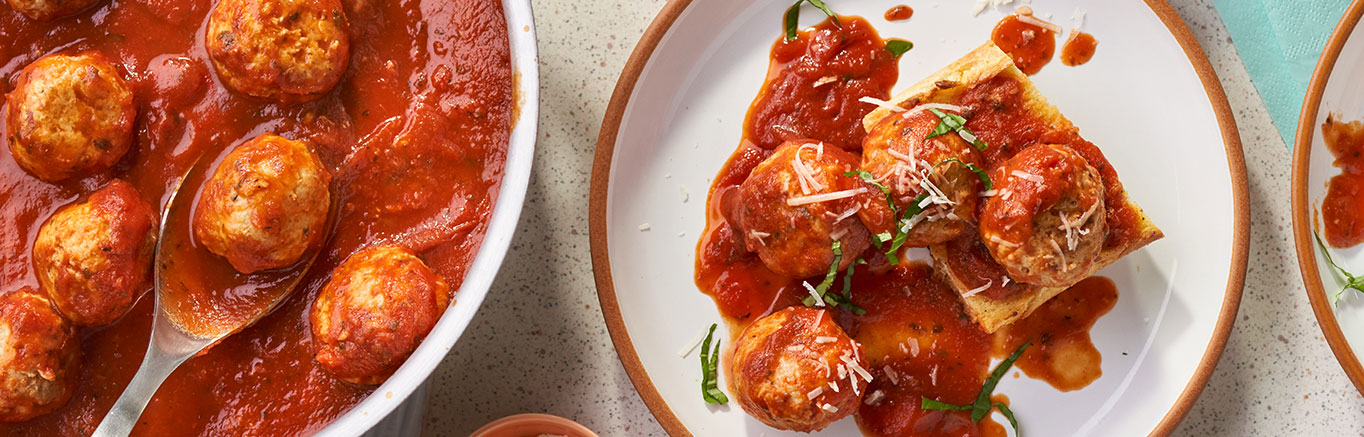 Image of prepared Low FODMAP Chicken Parm Meatballs recipe