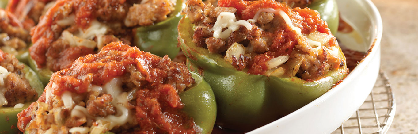 Italian Stuffed Green Peppers with Sausage