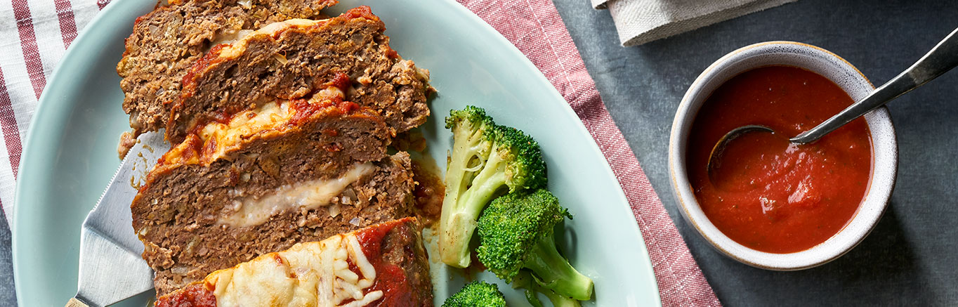 Italian Cheese Stuffed Meatloaf made with Prego® sauce