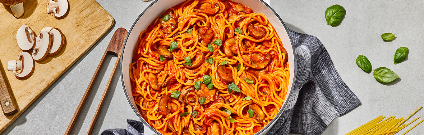 One Pot Mushroom Spaghetti