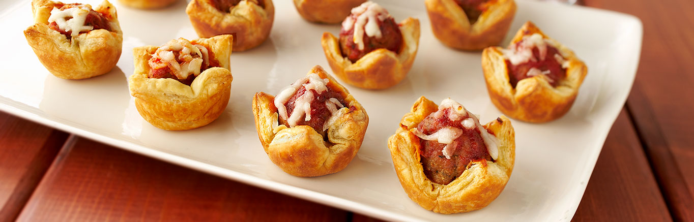 Image of prepared Puff Pastry Meatball Marinara Tartlets recipe