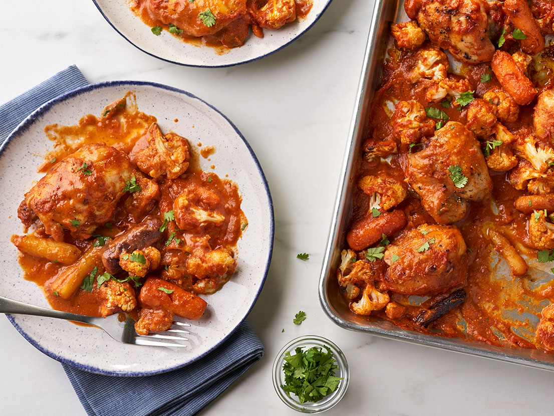 Spicy Sheet Pan Indian Butter Chicken | Prego® Sauces