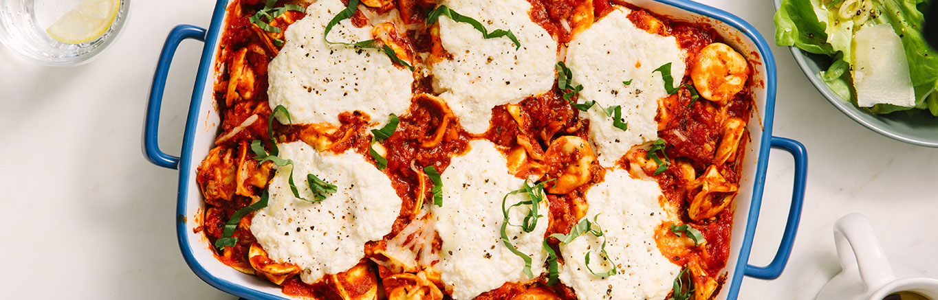 Image of prepared Baked Cheesy Tortellini