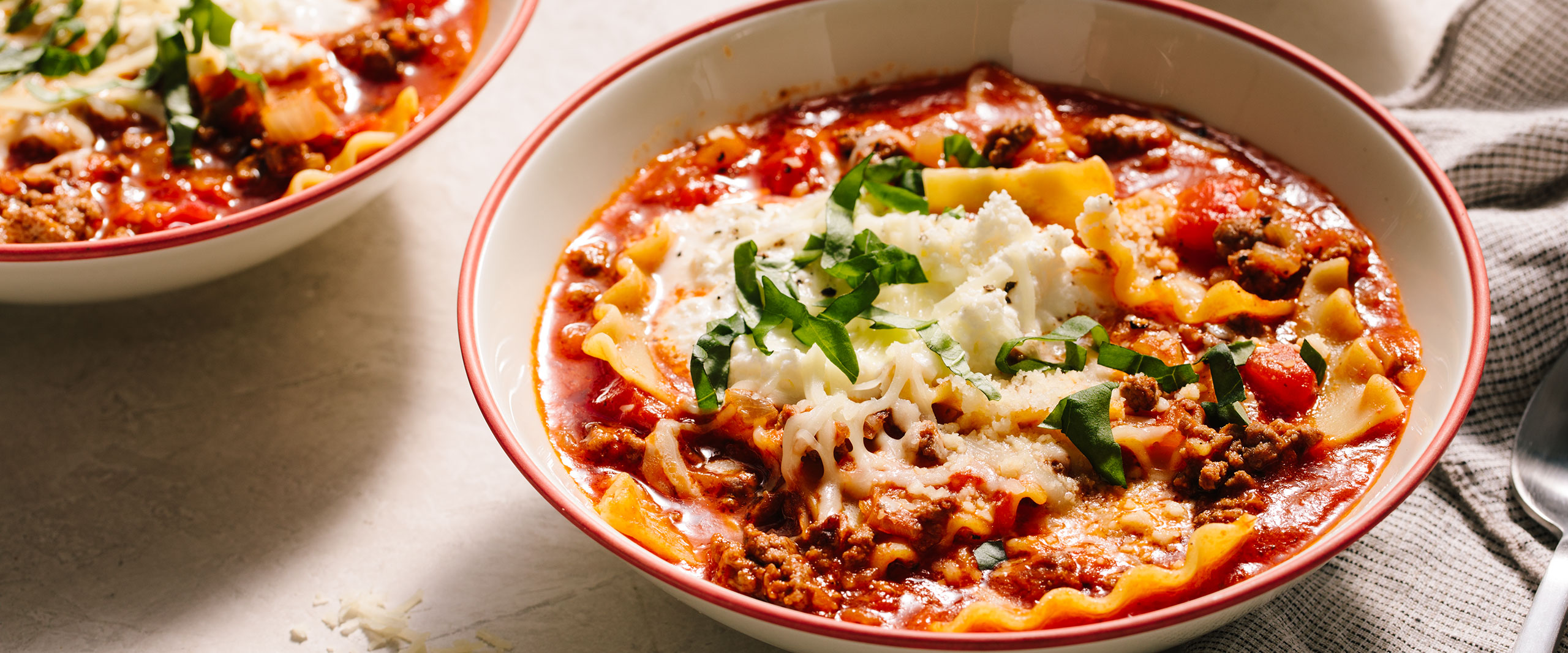 Image of prepared One Pot Lasagna Soup