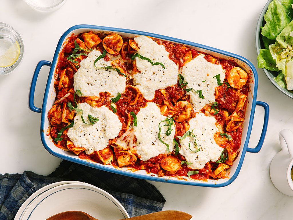 Image of prepared Baked Cheesy Tortellini