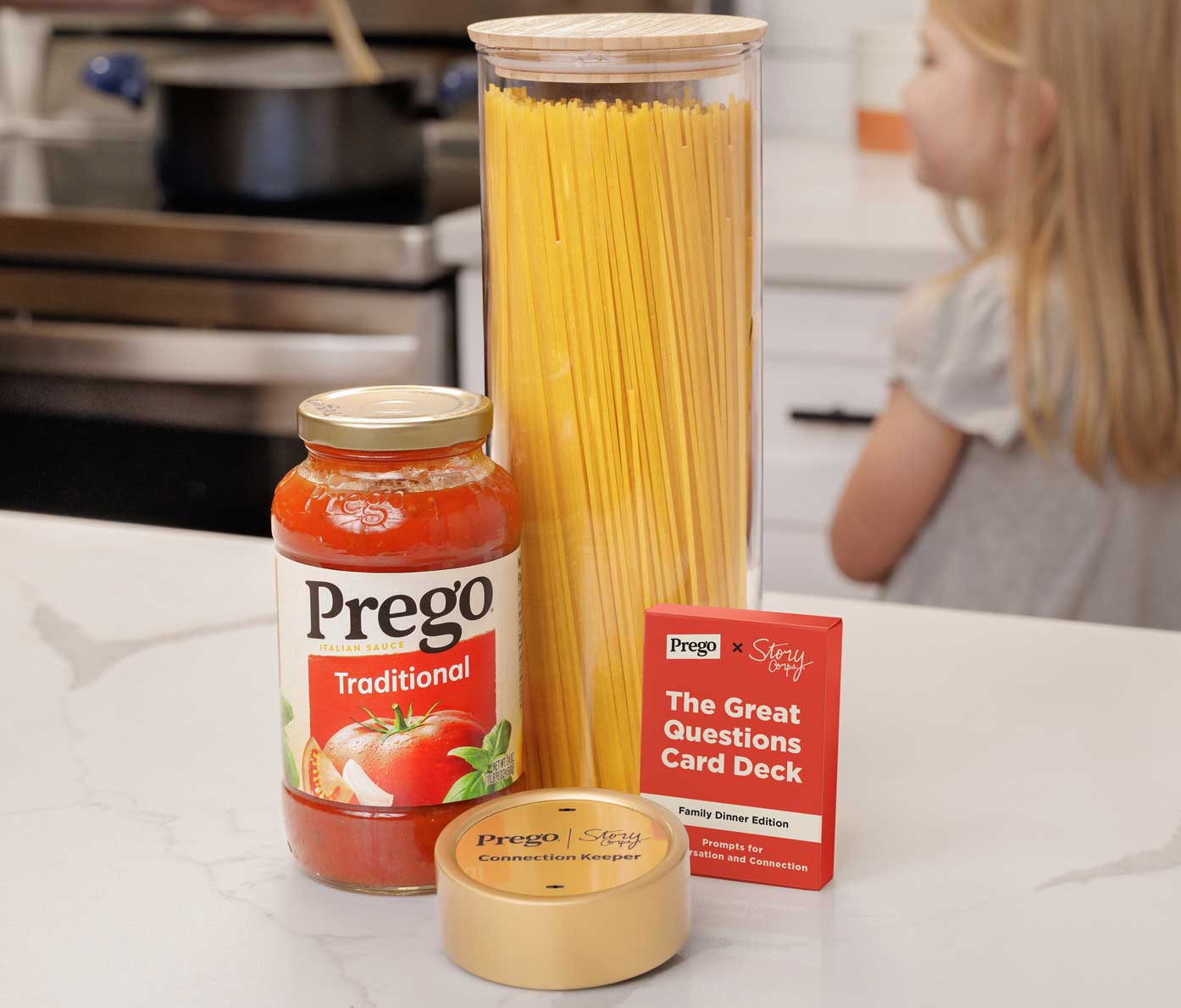Prego Connection Keeper Bundle io the kitchen counter