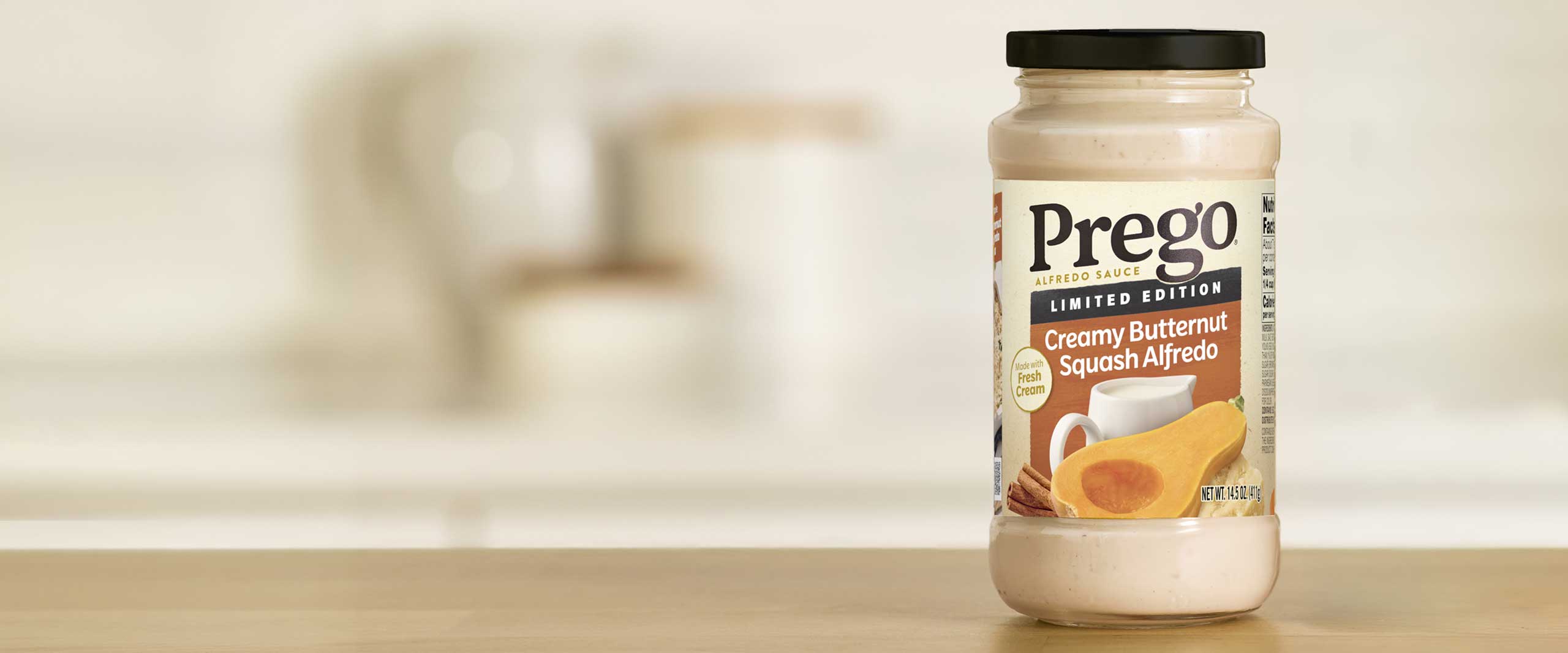 Prego® Creamy Butternut Squash Alfredo Sauce.