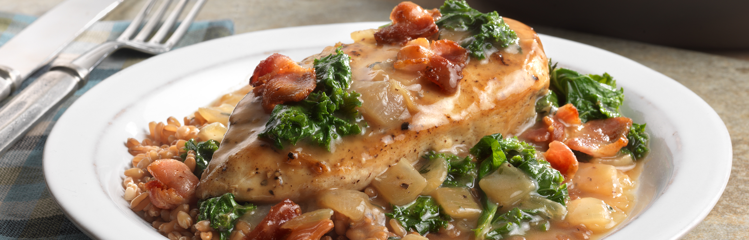 Maple Glazed Chicken with Bacon & Kale Swanson