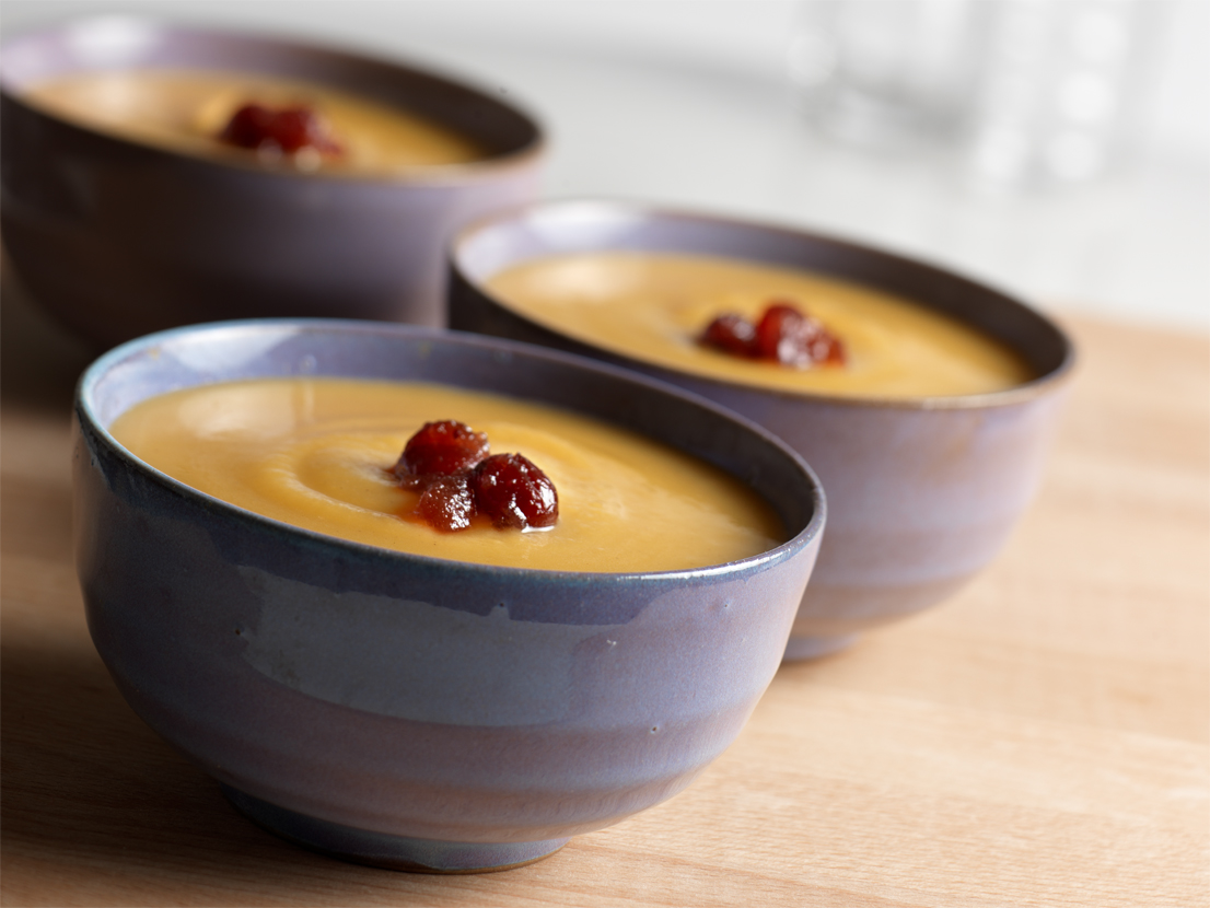 Cream of Pumpkin Soup with Cranberry Drizzle | Swanson®