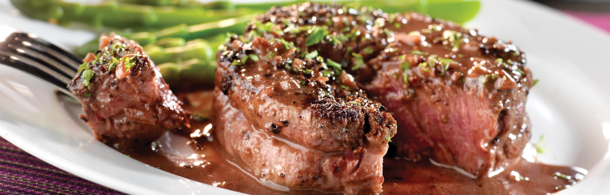 PeppercornSeasoned Steaks with MustardWine Sauce Swanson