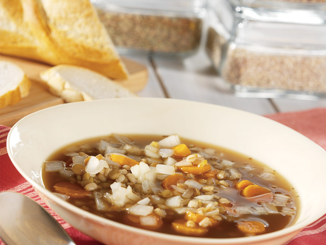 Small image of the prepared Slow Cooker Barley & Lentil Soup recipe