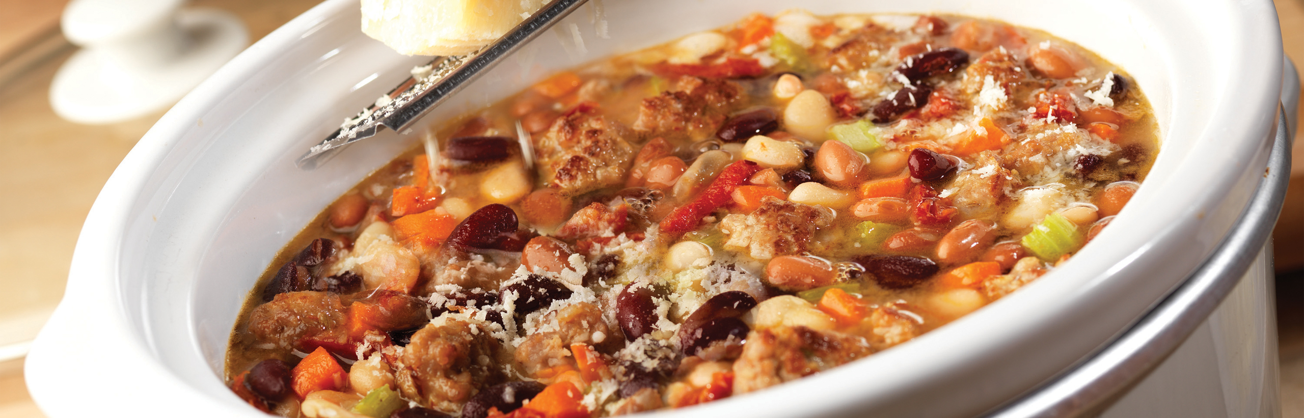 Slow Cooker Hearty Mixed Bean Stew with Sausage Swanson