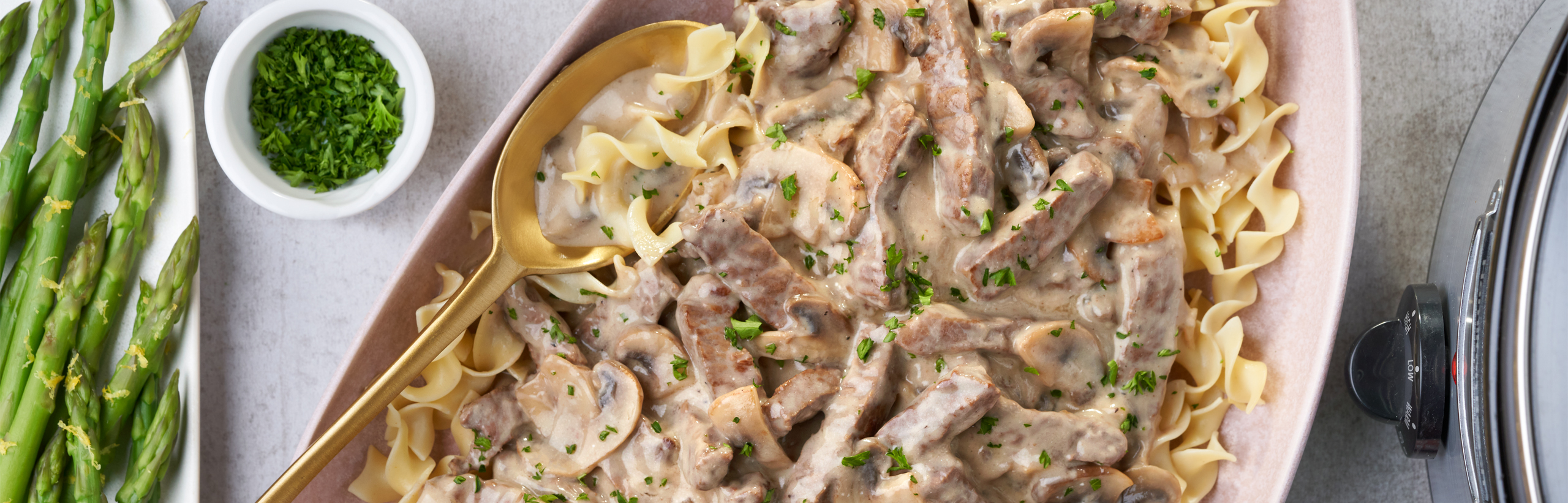Slow Cooker Creamy Beef Stroganoff Swanson