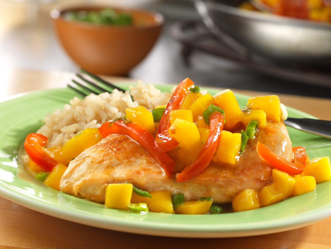 Small image of the prepared Spicy Glazed Mango Chicken recipe