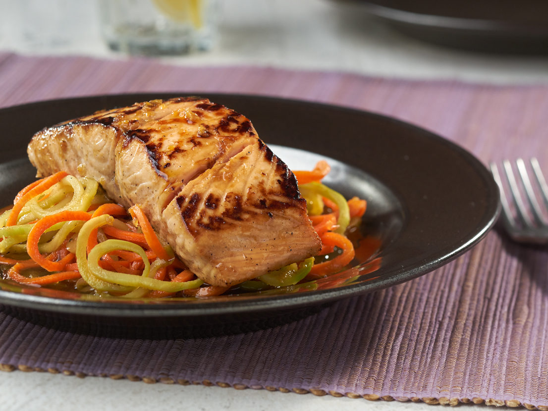 Small image of the prepared Teriyaki Salmon over Sesame Broccoli Noodles recipe