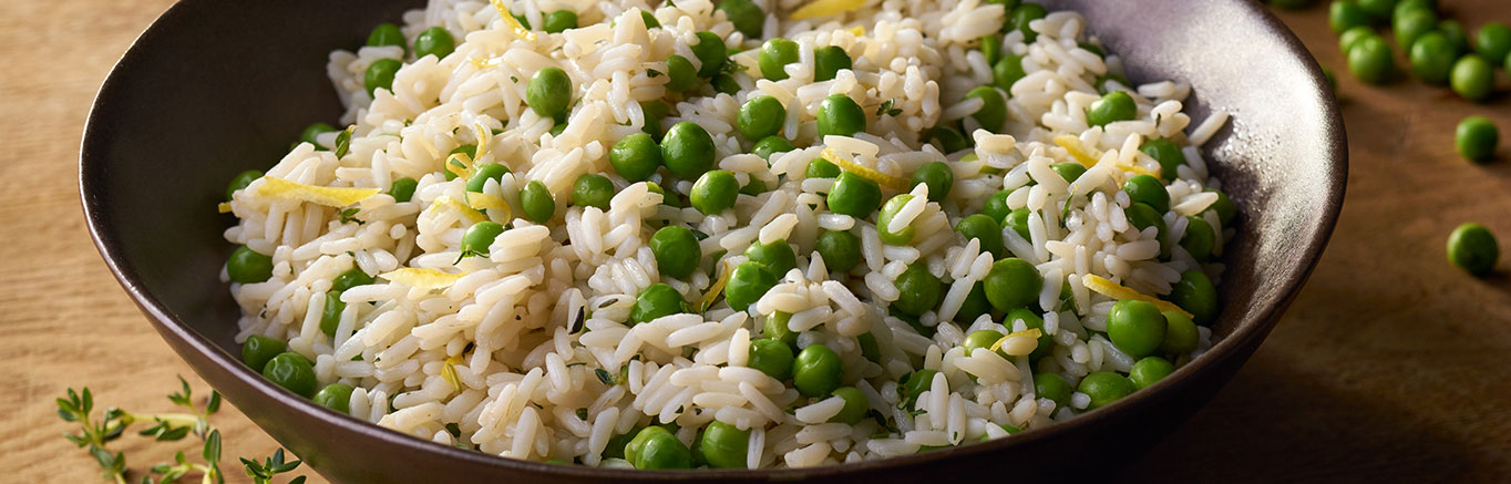 An image of prepared Broth Simmered Rice made with Swanson® Chicken Broth and long grain white rice.