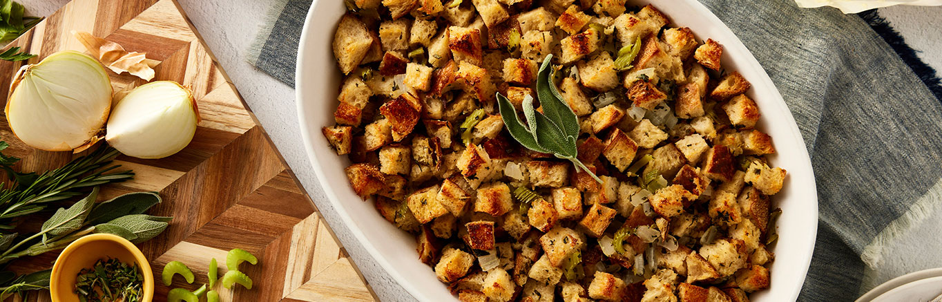 The BEST Stuffing Recipe - Crispy, Buttery Herb Stuffing - The