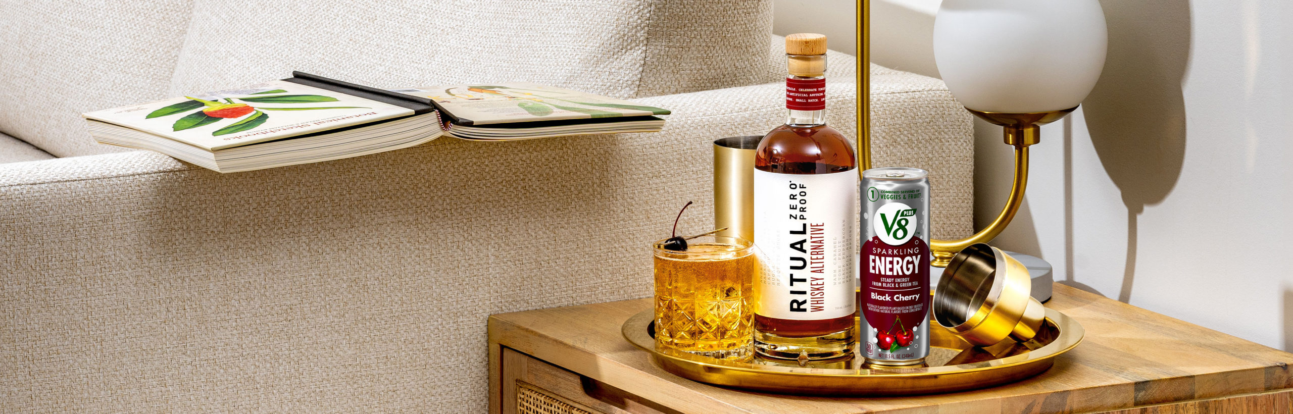 Image of prepared Non-Alc Cherry Whiskey Smash