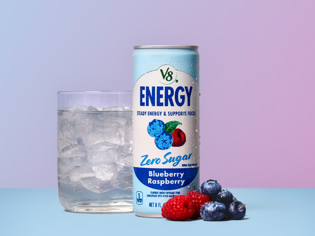 V8 Energy Zero Sugar Blueberry Raspberry Can