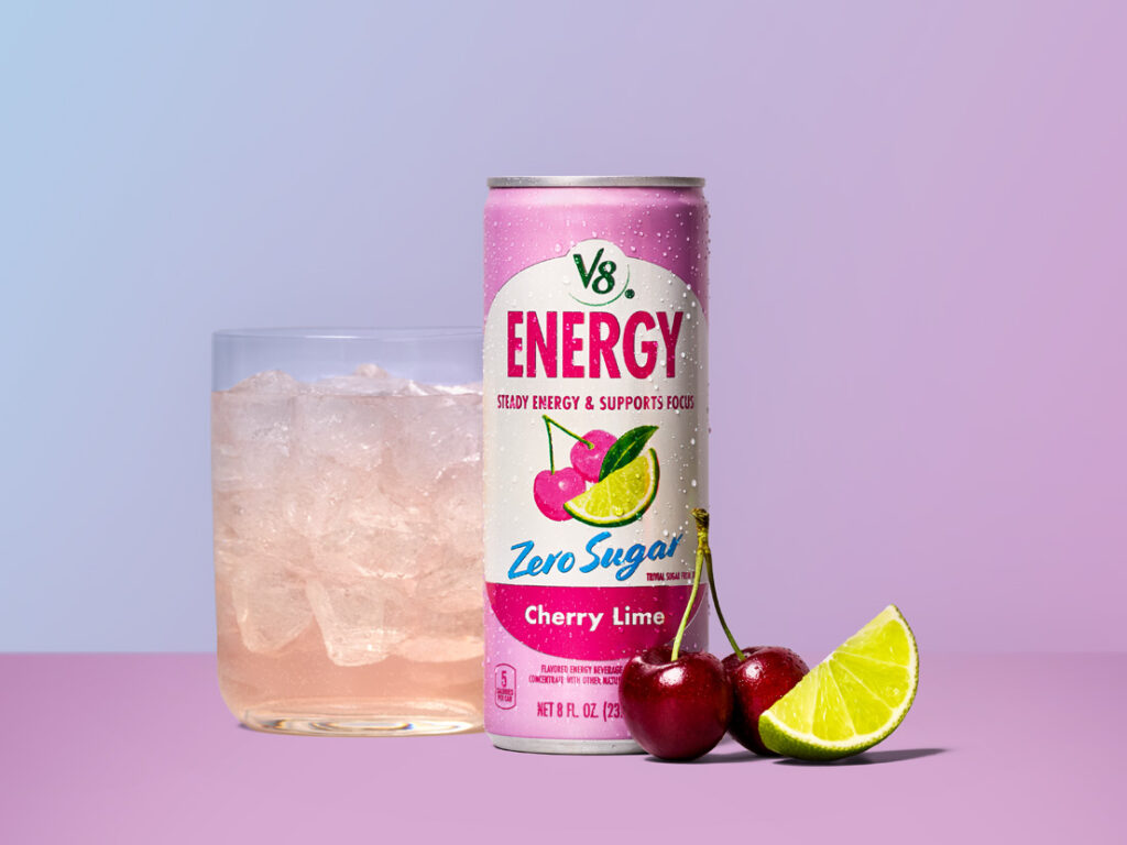 V8 Energy Zero Sugar Cherry Lime Can