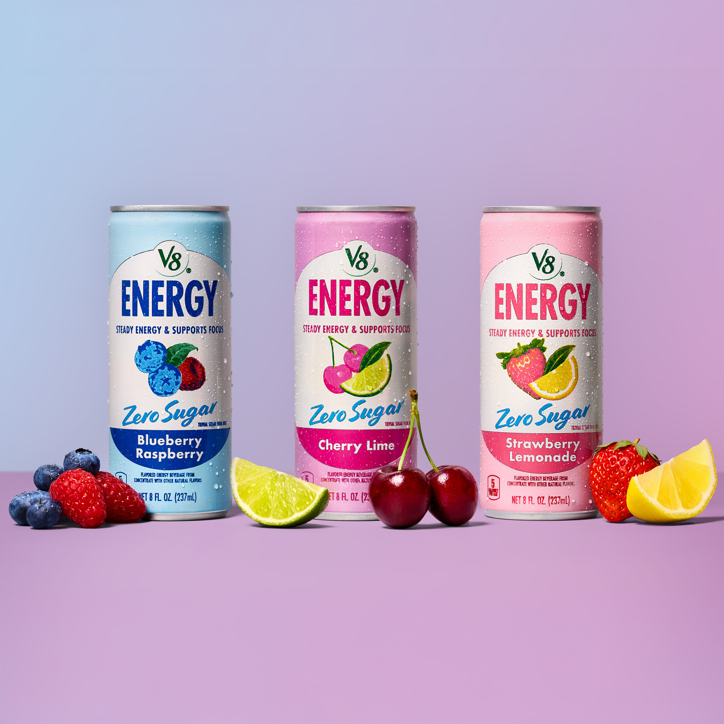 V8 Energy Zero Sugar product lineup 