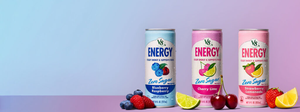 Introducing New V8® Energy Zero Sugar Homepage Hero
