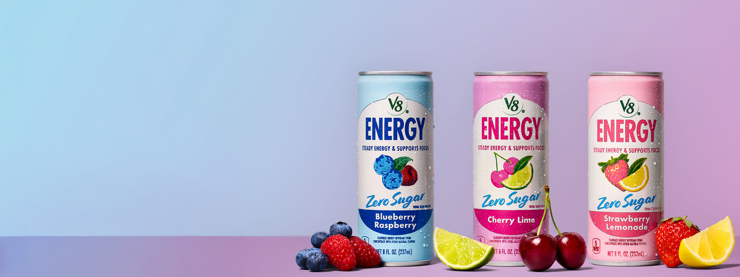 Introducing New V8® Energy Zero Sugar Homepage Hero